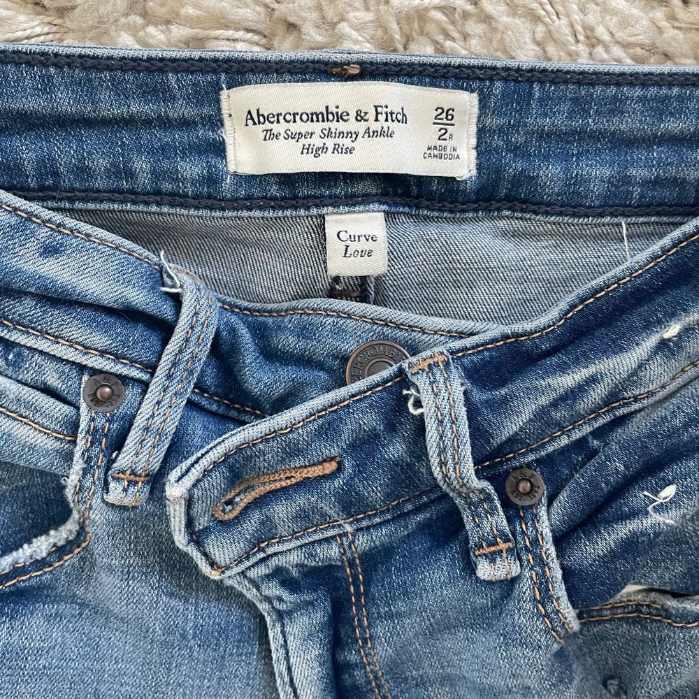 Abercrombie & Fitch Curve Love High Rise Super Skinny Ankle Jeans